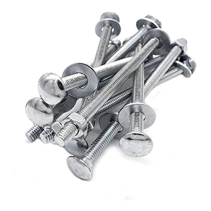 It Works Great 20 Sets Long Square-Neck Carriage Bolts, M6-1.0x25mm, Silver, Carbon Steel Zinc-Plated, Grade 4.8, Flat Head, Fully Threaded - size: M6-1.0X25mm（20 Sets）