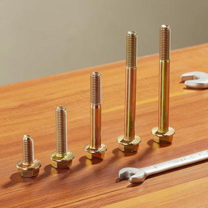 M8 x 70mm Flanged Hex Head Bolts, M8x1.25 Pitch, Grade 10.9 Alloy Steel, Color Zinc Plated, Half Thread, 8 Pack - size: M8 x 70mm(8PCS)