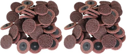 findmall 50Pcs 2 Inch Maroon Quick Change Surface Prep Conditioning Discs, Medium Grit for Cleaning, Finishing and Deburring on All Metals (Pack of 2) - size: 2 inches (Pack of 2)