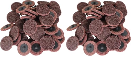 findmall 50Pcs 2 Inch Maroon Quick Change Surface Prep Conditioning Discs, Medium Grit for Cleaning, Finishing and Deburring on All Metals (Pack of 2) - size: 2 inches (Pack of 2)