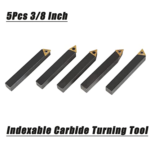 findmall Lathe Turning Tools 5Pcs 3/8 Inch Tool Holder Set