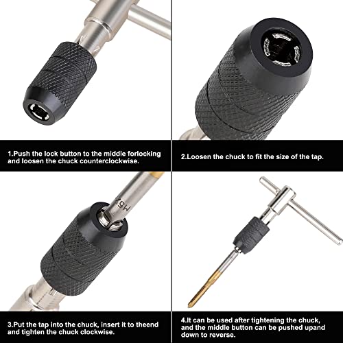 Die and Tap Set in SAE and Metric, Hex Threading Dies for External Threads, Thread Tap for Internal Threads, Thread Wrench, Thread Pitch Gauge, 86 Pieces Gauge Kit for DIY Tapered