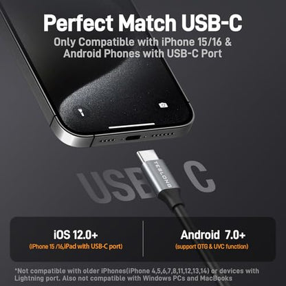 Teslong USB-C Two-Way Articulating Borescope for Home & Auto Inspection