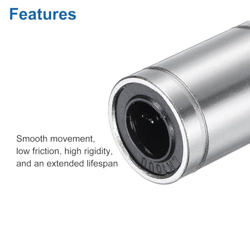 uxcell 4Pcs LM10UU Linear Bearing 10mm Bore 19mm OD 29mm Length Linear Ball Bearings Nickel Plated Surface Double Side Rubber Sealed Bearing Steel for CNC Machine 3D Printer - size: LM10UU