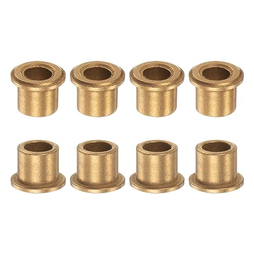HARFINGTON 8pcs Flange Bearing Sleeve 8mm Bore 12mm OD 12mm Length 2mm Flange Thickness Bronze Bushing Self Lubricating Bushings Sleeve for Industrial Equipment - size: 8mm x 12mm x 12mm