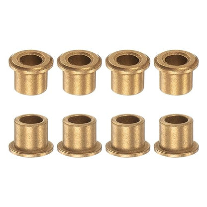 HARFINGTON 8pcs Flange Bearing Sleeve 8mm Bore 12mm OD 12mm Length 2mm Flange Thickness Bronze Bushing Self Lubricating Bushings Sleeve for Industrial Equipment - size: 8mm x 12mm x 12mm