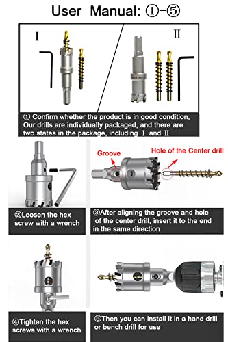 1-1/16'' Tungsten Carbide Tipped Hole Saw Drill Bit for Hard Metal Steel - size: 27mm | 1-1/16''