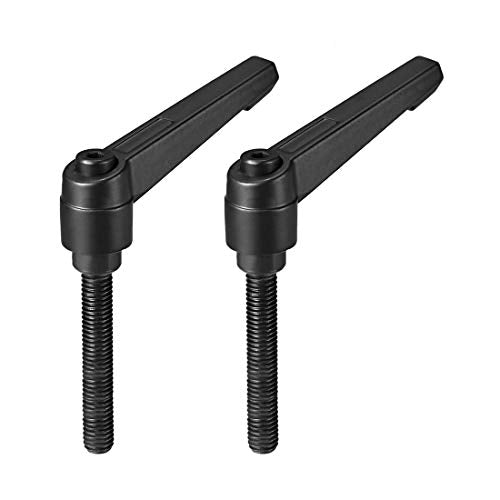 uxcell M8 x 60mm Handle Adjustable Clamping Lever Knobs Black 2pcs - color: Black, size: M8 x 60mm