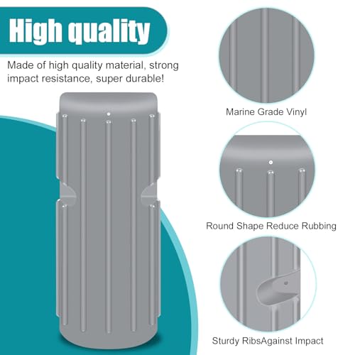 Dock Bumper Fender, Inflatable Protection - Heavy Duty Boat Dock Bumpers, Protect Docks & Ships from Damage Caused collisions - color: 2 Pack-Grey