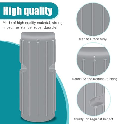 Dock Bumper Fender, Inflatable Protection - Heavy Duty Boat Dock Bumpers, Protect Docks & Ships from Damage Caused collisions - color: 2 Pack-Grey