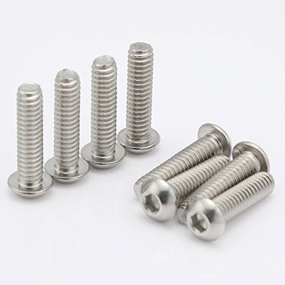 8-32 x 3/8" Button Head Socket Cap Bolts Screws, Stainless Steel 18-8 (304), Bright Finish, Allen Hex Drive, 100 PCS - size: 8-32 x 3/8"