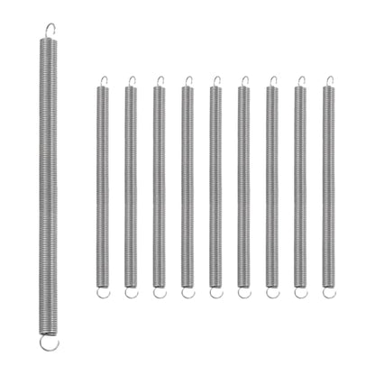 uxcell 10Pcs Stainless Steel Extension Spring Dual Hook 0.5mmWD, 5x90mmODxL - size: 0.5mm Wire,5mmx90mm(ODxL)