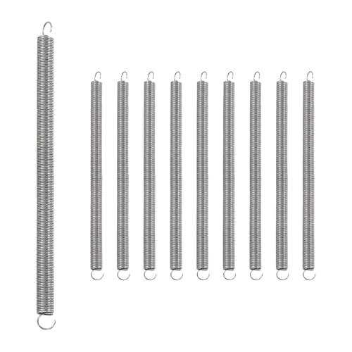 uxcell 10Pcs Stainless Steel Extension Spring Dual Hook 0.5mmWD, 5x90mmODxL - size: 0.5mm Wire,5mmx90mm(ODxL)