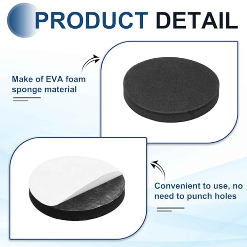 MECCANIXITY Single Sided Speaker Isolation Pads, 55mmx8mm Round Black Non Slip EVA Acoustic Foam Pads Feet Anti-Vibration Base for Decks Speaker Subwoofer HiFi Sound System, Pack of 4 - size: 55mmx8mm