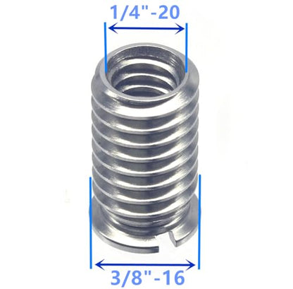Stainless Steel 1/4"-20 Female to 3/8"-16 Male Convert Screw Adapter (6pcs, 16.5mm) - color: 6pcs, size: 16.5mm