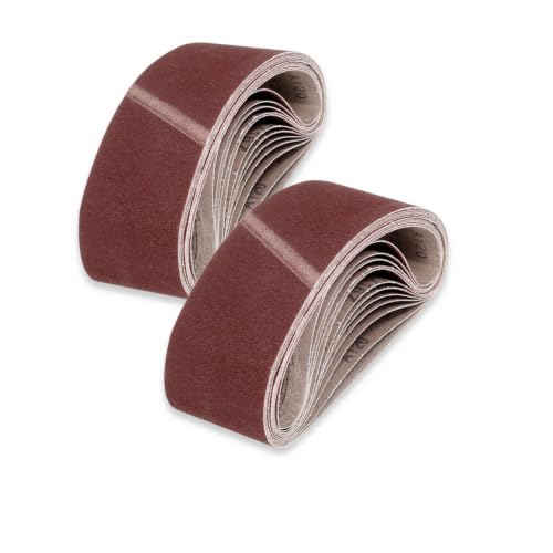 4 x 24 Inch Mixed Grit Sanding Belt 30 Pcs, 5 Each of 40/60/80/120/150/240 Grits, Aluminum Oxide Sanding Belt for Knife Making, Metalworking, and Woodworking, High-Performance Sharpening Belts - size: 4 x 24 Inch Mixed Grit
