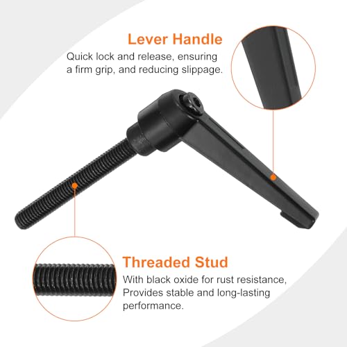 uxcell M8 x 60mm Adjustable Knobs Handle Male Thread Push Button Ratchet Quick Release Locking Rotating Bolt for Lathe Machinery, Black - size: M8 x 60mm