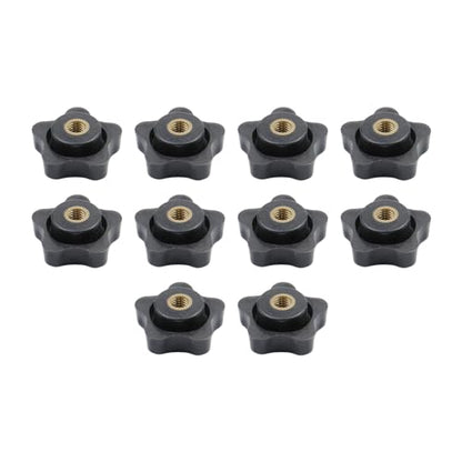 Antrader M6 Star Knob,Through Hole Knob Nut Screw,Black,10Pcs - size: 30#M6