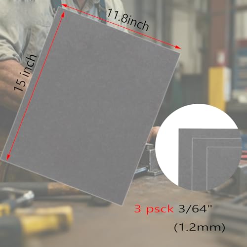 1.2mm 15"x11.8"Non Asbestos Gaskets Materials Sheet Set 3 Pack