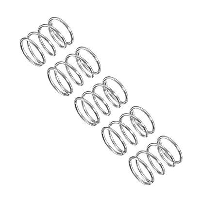 uxcell Compression Spring, 5Pcs 304 Stainless Steel, 7mm OD, 0.8mm Wire Size, 10mm Free Length, Silver Tone - size: 0.8mmx7mmx10mm
