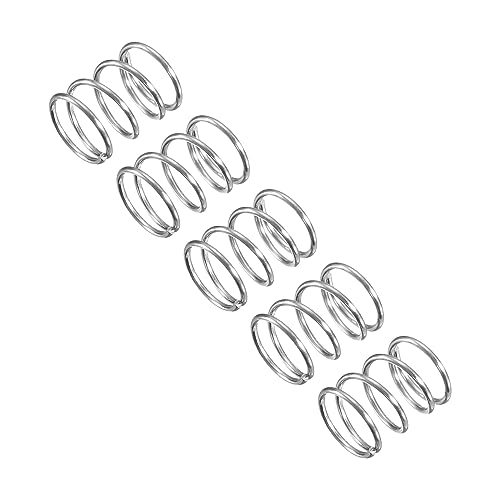 uxcell Compression Spring, 5Pcs 304 Stainless Steel, 7mm OD, 0.8mm Wire Size, 10mm Free Length, Silver Tone - size: 0.8mmx7mmx10mm