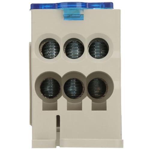 UKK160 DIN Rail Terminal Block Box 160A 690V - Transparent Cover Distribution Box for Power Cabinets, 6 Output Universal Junction
