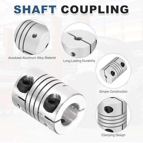 MECCANIXITY 2 Pcs 6 to 8mm Flexible Shaft Coupling 20mm L 15mm Dia - size: 6 to 8mm