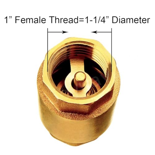 Joywayus 2 Pack Brass Check Valve 1" NPT Female Thread - size: 1" Female