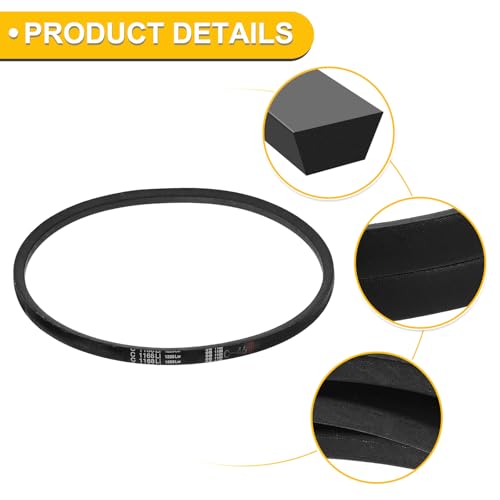 uxcell C46 Drive V-Belt 46 Inch (1168mm) Inner Circumference x 22mm Width x 14mm Height, Rubber V Belt for Power Transmission - size: C46