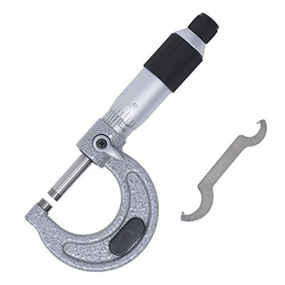 Clockwise Tools MMTR-01 Premium Outside Micrometer with Carbide Tip 0-1" Measuring Range 0.0001" Graduation Precision Machinist Tool - size: 0-1"