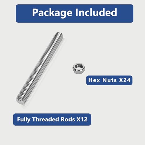 12 Pcs 304 Stainless Steel M6 Threaded Rod,1"(26mm) - size: M6x26mm