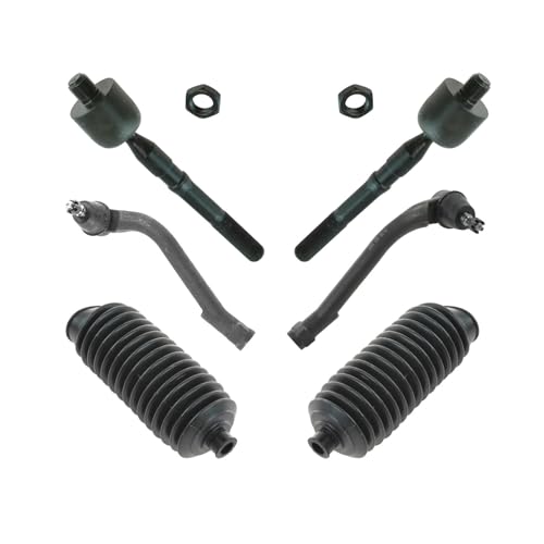 TRQ Front Steering Kit Steering Rack & Pinion Bellow Tie Rod - style: PSA27314