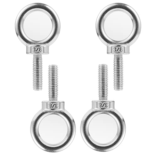 4Pcs 3/8"-16 x 1-1/4" UNC Lifting Ring Eye Bolt Eyebolts Stainless Steel - size: 1.25 inches
