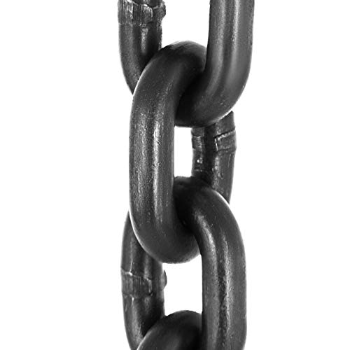 VEVOR Chain Sling, 3/8-inch x 5-ft Double-Leg Lifting Chains with Grab Hooks, 4-ton Capacity Lifting Slings, G80 Alloy Steel Double-Leg Slings - size: 3/8 Inch x 5FT