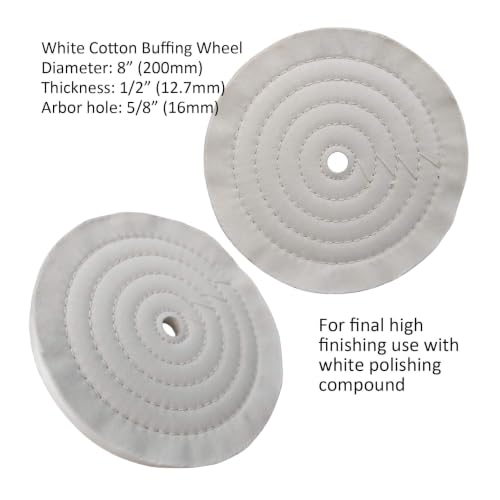 8" Stainless Steel Polishing Buffing Kit for Bench Grinder, 5/8" Hole-6pc