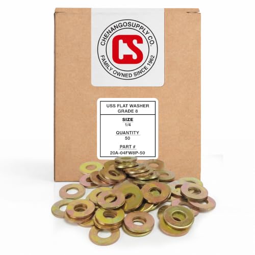 Chenango Supply 1/4 Hardened USS Flat Washer, Grade 8 (50 Pieces) - size: 1/4" USS Flat Washer 50pcs