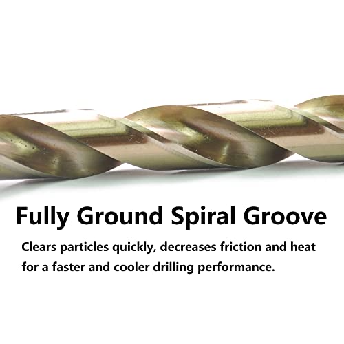 5/32" Cobalt Drill Bits(20PCS), M35 HSSCO High Speed Steel Jobber Length Twist Drill Bit Set for Hardened Metal, Stainless Steel, Cast Iron, Plastic and Wood - size: 5/32"(20PCS)