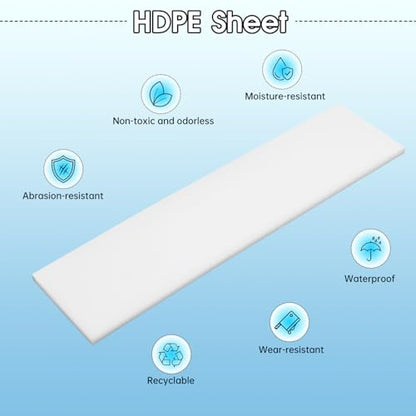 Hdpe Sheet 1/8 Inch Thick, 3" x 12" High Density Polyethylene Board, Thick Plastic Sheet for Craft, Plastic Cutting Board, Heavy Duty Industry - size: 3" X 12", style: 1/8" Thick