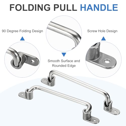 uxcell 304 Stainless Steel Folding Pull Handle (Hole Distance 9") - size: 9 Inch
