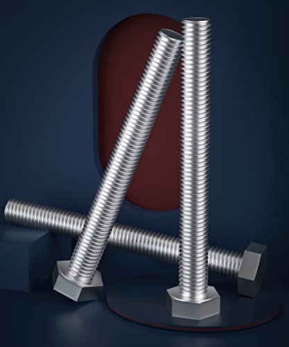 1/2-13 x 4 (1 to 7" Optional) Hex Head Screw Bolt, Stainless Steel 18-8(304), Fully Threaded,5pcs - size: 1/2-13 x 4"