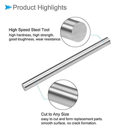 Round Steel Rod, 12mm Diameter 150mm Length, High Speed Steel Bar Stock Craft DIY Tool - (Applications: for Drill Lathes Boring Machine), 1-Piece - size: 12mm x 150mm