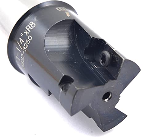 HHIP 5822-3250 90 Degree R8 Indexable End/Face Mill, 1-1/4" - size: 1-1/4 in, style: R8