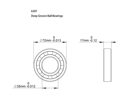 6207-2RS Bearing 5 Pack Double Sealed Deep Groove Ball Bearings,35x72x17mm,Pre-Lubricated for High RPM(RS, 6207) - size: 6207, style: RS