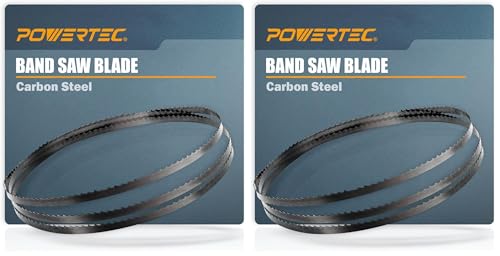 POWERTEC 59-1/2 Inch Bandsaw Blades, 3/8" x 18 TPI Band Saw Blades for WEN 3959, Sears Craftsman, Porter-Cable, Ryobi, Delta, B&D and Skil 9" Band Saw for Woodworking, 2 Pack (13104) - size: Carbon steel 59-1/2" (Pack of 2), style: 3/8" x 18 TPI