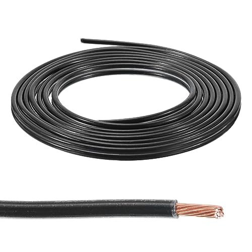 MECCANIXITY THHN Stranded Wire 25 Feet 10AWG Gauge Insulation Building Wire - UL Listed Copper Cable - PVC 600V Electrical Wire for Residential,Commercial,Industrial,Grounding - Black - color: Black, size: 25 Feet x 10 AWG