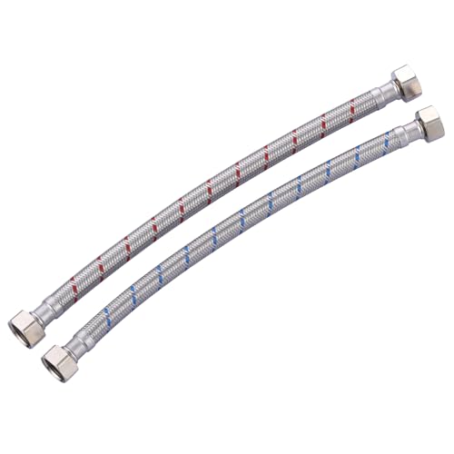 ARCORA 8-Inch Length Faucet Hose Connector Braided Stainless Steel cUPC Supply Lines 1/2-Inch FIP x 1/2-Inch FIP Sink Hose Replacement 1 Pair - size: 8 Inch