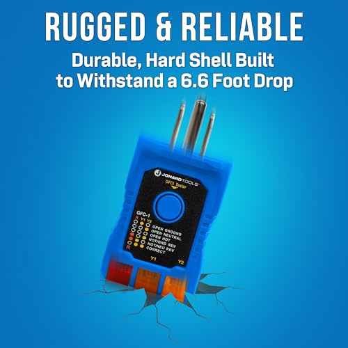 Jonard Tools GFC-1 GFCI Outlet Tester – Circuit Analyzer and Ground Fault Receptacle Tester for Standard North American AC Electrical Outlets, 110/125V AC 3 Wire Outlets - style: GFCI Outlet Tester