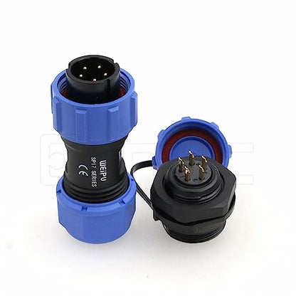 Weipu SP17 5 Pin Connector Waterproof IP68 Male Plug Female Socket Circular 6-10mm Cable Industrial Solar Electrical Connector - size: 5Pin 5A