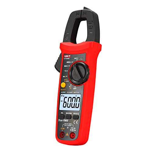 UNI-T UT204R Digital Clamp Meter, Auto Ranging TRMS 6000 Counts NCV Volt Amp Meter with AC/DC Ohm Diode Capacitance Resistance Temperature Frequency Continuity Test - size: UT204R