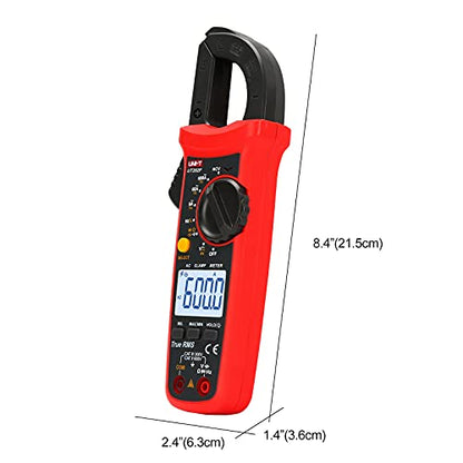 UNI-T UT202F Digital Clamp Meter AC Current TRMS Volt Ohm Amp Meter HVAC Clamp On Multimeter Auto Ranging 6000Counts AC Current Frequency NCV AC DC Voltage Frequency Resistance Continuity Diode Tester - size: UT202F